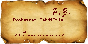 Probstner Zakária névjegykártya